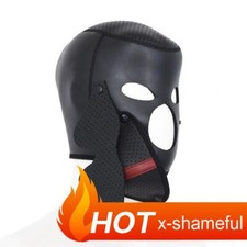 Adjustable Mouth Eyes Hood Mask Blindfold Harness Headgear Slave Adult