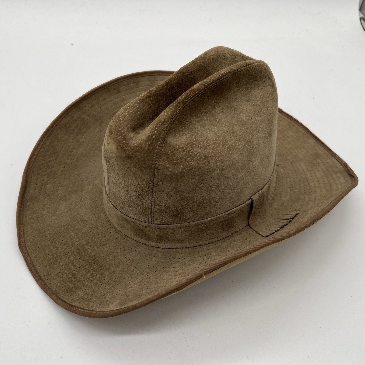 Vintage Stetson Cowboy Hat Western Sz 6-7/8 Long Oval Felt Tam