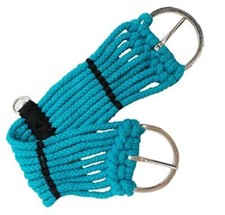 Pony/Mini 9 Strand Teal Western Rope Cinch w/ Center D-Rings