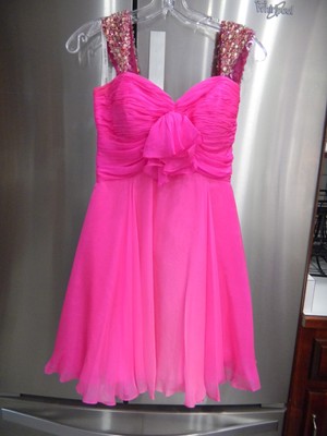 neon pink homecoming dress