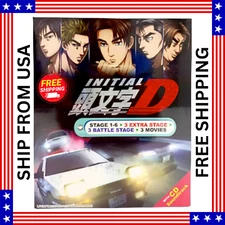 INITIAL D Stage 1-6 +3 Movies+Extra COMPLETE SET Anime DVD Eng Dub SHIP FROM USA