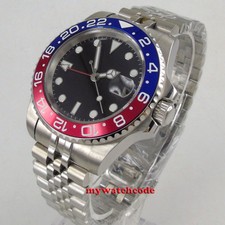 40mm Tandorio Black Dial Pepsi Bezel Sapphire NH34A GMT Automatic Mens Watch