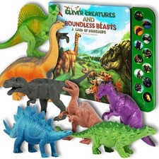 Dinosaur 12 Figures , 7 Inches Each , Interactive Sound Book Roars NEW Kids Toys