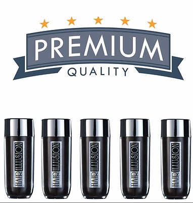 5x Hair Thickening Fibers by HAIR ILLUSION Bald Thinning Scalp Concealer Fiber