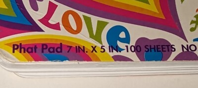 Lisa Frank Phat Pad Notebook Love Hearts & Flowers 7x5