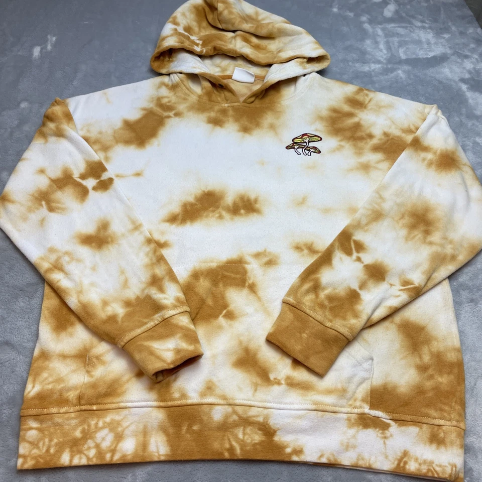 Zumiez Empyre Mushroom Hoodie Sweatshirt Womens M Gold Tie Dye "So Far Gone" - Image 2 of 4