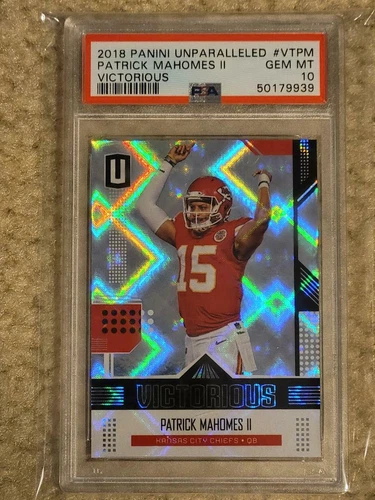 2018 Panini Unparalleled Patrick Mahomes II Victorious #VTPM PSA 10 POP 5