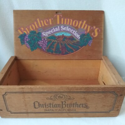 Vintage Christian Bros Brother Timothy's Special Selection Wine Wooden Box 7x13
