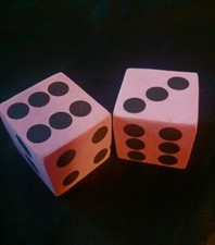 Pack of 2 Large 1.5" PINK Foam Dice with Black Pips