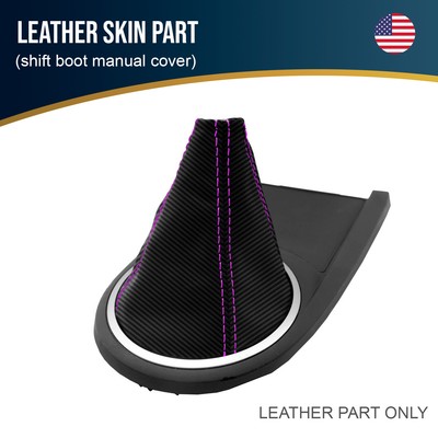 Fits 03-08 Hyundai Tiburon Carbon Manual Shift Boot Cover Purple Stitch 