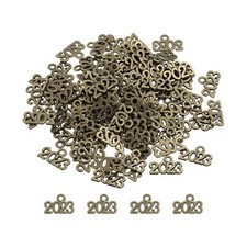 50 pcs- YEAR 2023 Number ANTIQUE BRONZE METAL CHARMS Jewelry Pendants 14mm x 9mm