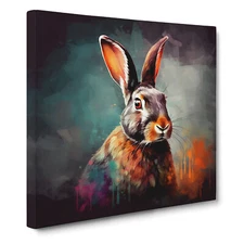 Rabbit Digital Art No.8 Canvas Wall Art Print Framed Picture Decor Dining Room