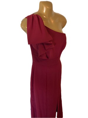 After Six Dress Size 2 Burgundy Red One Shoulder Long Gown New Without Tags