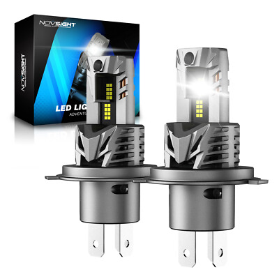 2PCS NOVSIGHT 90W H4 LED Headlight Bulbs Kit High Low Beam 20000LM Bright White