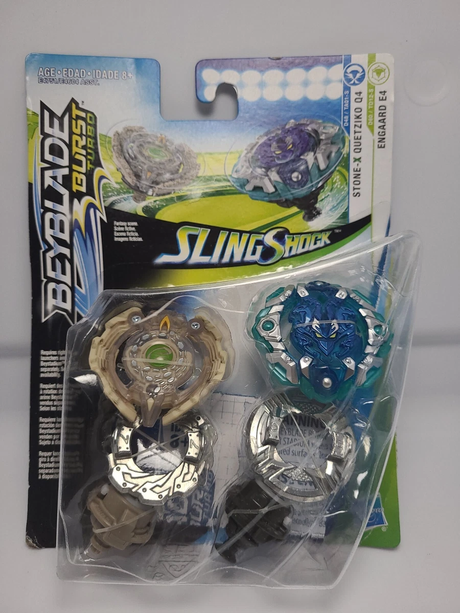 Beyblade Burst Turbo Slingshock Dual Pack Engaard E4 & Stone-X Quetziko Q4  ( 11D