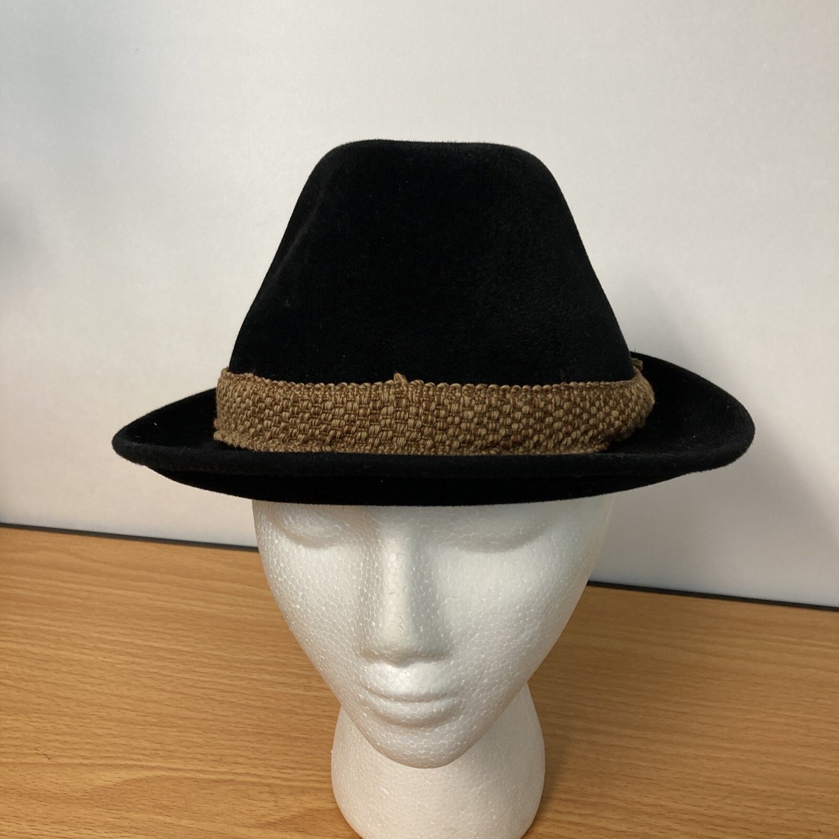 Vintage Anton Pichler Graz Hat Fedora Black Fur Felt Original Size