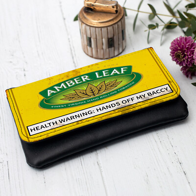 amber leaf tobacco pouch Personalised Tobacco Pouch Amber Leaf Lined Baccy Wallet Dad Vintage Gift  TB01