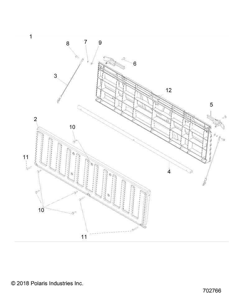 Polaris Tailgate Panel, Outer, for RANGER Models, Genuine OEM - 5437923-070 Foto 2 de 2