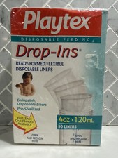 Vintage Playtex Drop-Ins Baby Bottle Liners 1995 1997 50 Liners 4 Oz Sealed