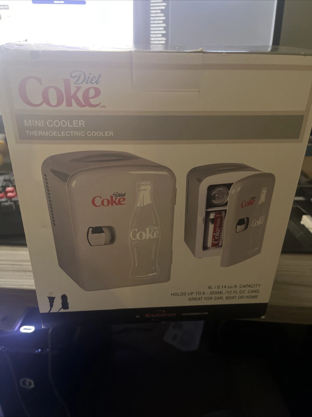 Coca‑Cola Diet Coke 4L Mini Cooler Portable Fridge and Warmer Holds 6 Cans