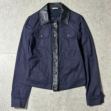 MIU MIU Denim Jacket Size M 51.5cm Length Nav...