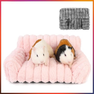 Kuscheliges Meerschweinchen Bett mit 2 Waschbaren Bezügen in Rosa und Grau