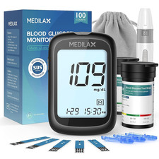 Blood Glucose Monitor Kit, Blood Sugar Testing Kit with 100 Strips