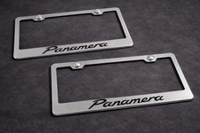 2x Panamera Stainless Steel Chrome Mirror Finished License Plate Frame Holder