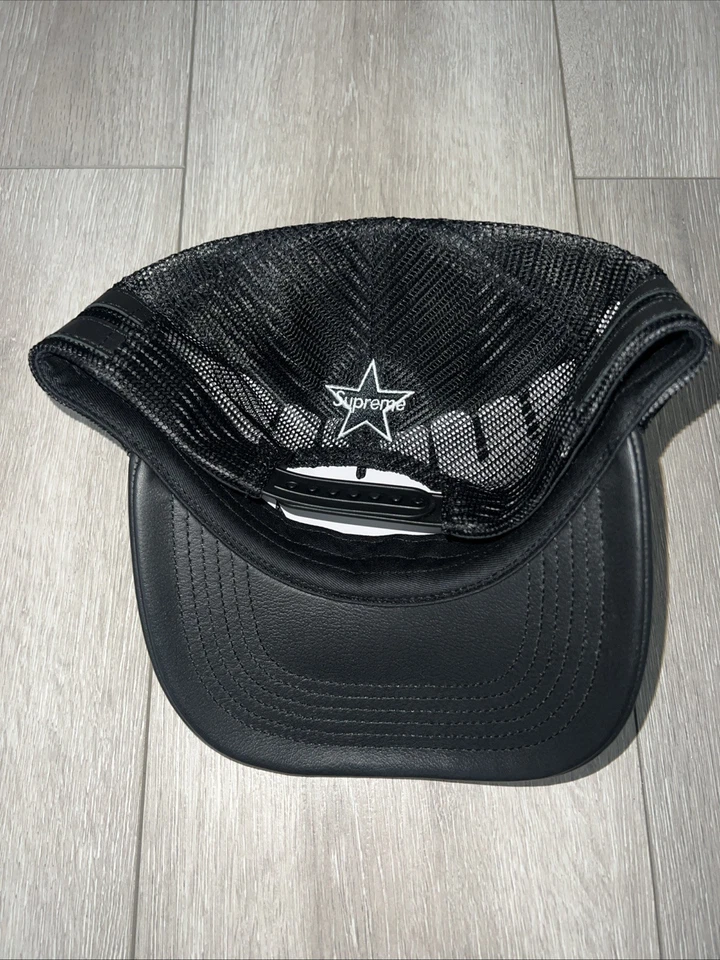 Sombrero Supreme X Vanson Cuero Malla Trasera 6 Paneles Negro Foto 2 de 3