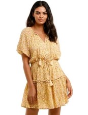 SPELL & THE GYPSY Rae Playdress Daisy Yellow Mini Dress Boho Size S SP18
