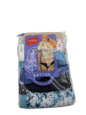 Hanes Women  s 6-Pack Cotton Tagless Bikinis Size 6 Mixed Colors Medium