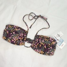 NWT Roxy Womens Small Beach Floral Bathing Suit Top Bikini Classics Triangle