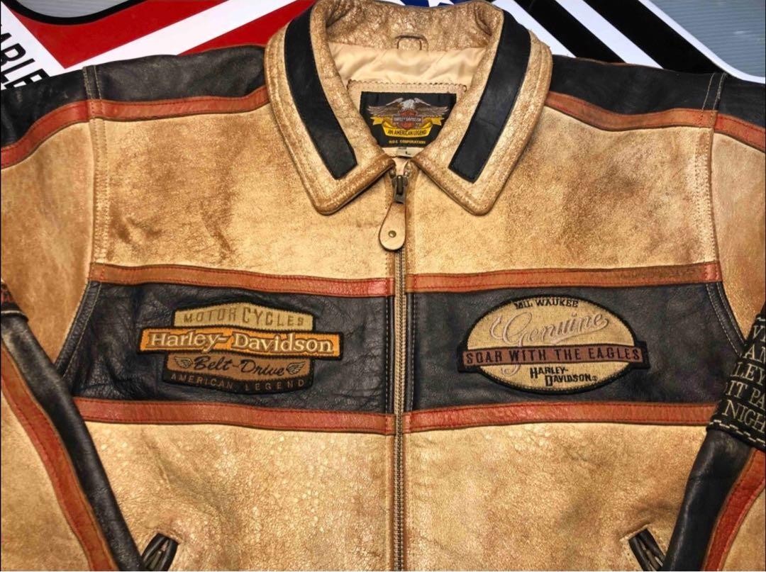 [Rare] Harley-Davidson Distressed finish leather jacket Size: L limited From JP image 4
