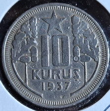 1937 Turkey 10 Kurus Lot#D8591