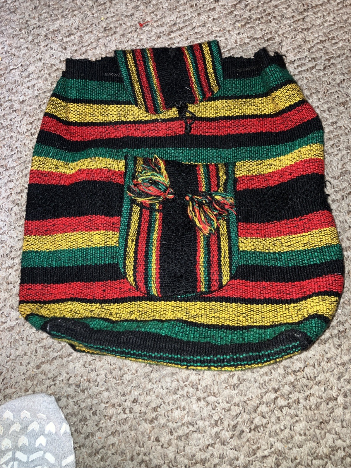 Backpack Multicolor Aztec Mexican Drawstring Boho… - image 1