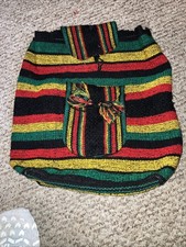 Backpack Multicolor Aztec Mexican Drawstring Boho Woven Bag