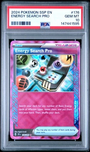 2024 POKEMON SSP EN-SURGING SPARKS #176 ENERGY SEARCH PRO PSA 10
