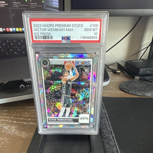 Panini 2023-24 Hoops Premium Stock Victor Wembanyama RC Ice Prizm #108 PSA 10
