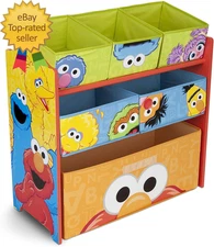 Sesame Street 6 Bin Design and Store Toy Organizer easy to use