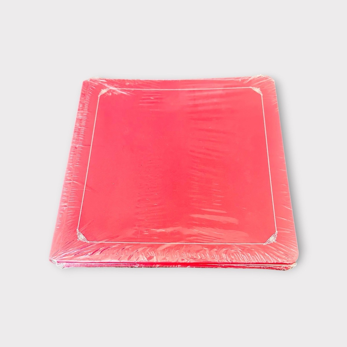 クリエイティブメモリーズ 12インチアルバムカバー赤、台紙セット Creative Memories 12 Scrapbook Album COVER SET RED Silver Trim Old