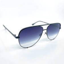 QUAY Australia HIGH KEY 126 Metal Black Sunglasses Aviator Eyewear