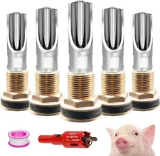 5PCS 1/2 NPT Pig Waterer Nipple Kit Stainless Steel Pig Waterer Nipples, Set....