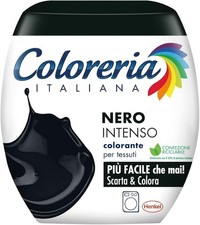 Coloreria Italiana Grey Colorante Tessuti e Vestiti in Lavatrice, colore Nero.