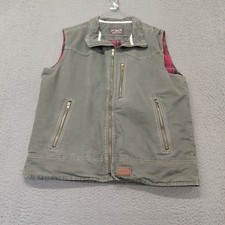 Forge Workwear Vest Men's Size M Green Concealer Weapon Pocket Flannel Lined Zip