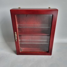 Vintage Wooden Curio Miniatures Cabinet Display Case Glass Door 25.5cm x 20cm