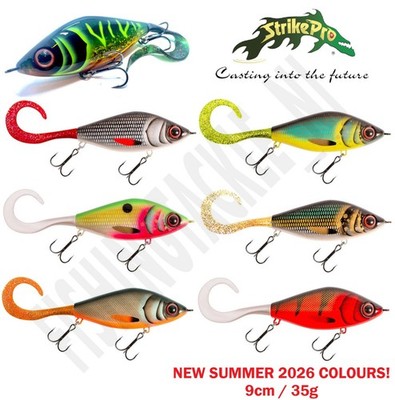 Strike Pro Guppie Down Size DS 35g 9cm Hecht Raubfisch Angelköder Curltail Köder
