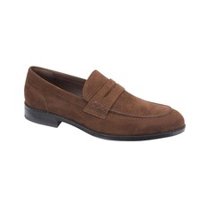 Mens Suede Penny Loafers Smart Casual Slip On Shoes for Office Wedding Party
