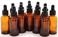 Vivaplex, 12, Amber, 1 oz Glass Bottles, with 1 Ounces, Cobalt Blue