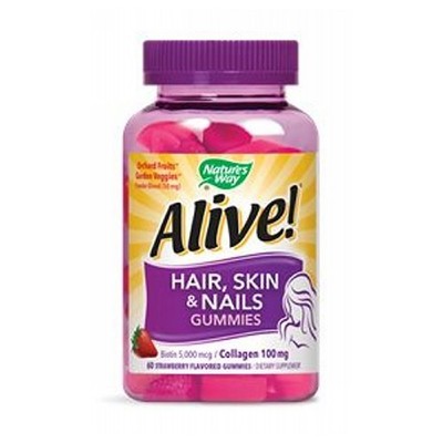 Alive! Hair; Skin And Nails Gummies 60 Gummies