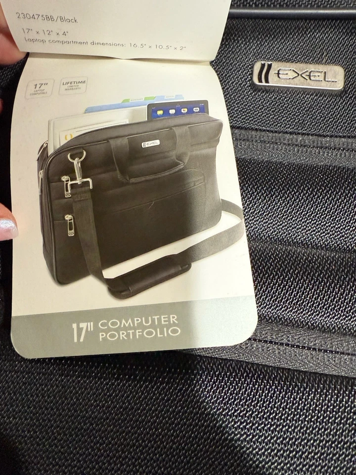 Exel 17” Negro Nailon Portafolio para Computadora Hombre Laptop Bolso Maletín Foto 4 de 4